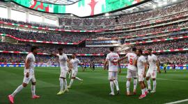 Selección de Iran celebra un gol en el Mundial 2026 en el Estadio de Los Ángeles.