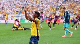 Kevin Rodríguez festeja la clasificación de Ecuador a los dieciseisavos del Mundial 2026.