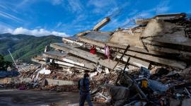 Un edificio colapsado en el epicentro de los terremotos en Venezuela.