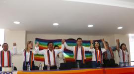 Pachakutik Pichincha presentó, sus pre candidatos elegidos en las primarias para ocupar la Alcaldía de Quito así como también las Concejalias. Tatiana Quezada, Distrito Sur.Diana Guayanay, Distrito CentroEstefania Grunauer, Distrito Norte, Jaime Paucar, ruralidad.Alejandro Guevara, Alcalde.Fotos : API / Rolando Enríquez