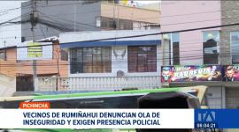 Moradores del cantón Rumiñahui localidad se tomaron las calles de forma pacífica para denunciar el repunte de hechos delictivos. Un reportaje de Brigette Mancheno