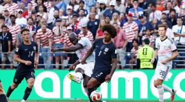 Estados Unidos contra Bélgica - Estadio de Seattle, Seattle, Washington, EE. UU. - 6 de julio de 2026. Romelu Lukaku, de Bélgica, marca el cuarto gol del equipo.