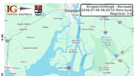 Sismo leve de 3.4 en Guayas no deja daños; el epicentro fue en Naranjal