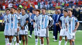 Jugadores de la selección de Argentina en la ceremonia de premiación del Mundial 2026.