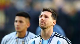 El capitán argentino, Lionel Messi, luego de la ceremonia de premiación del Mundial 2026.