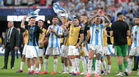 Jugadores de Argentina festejando luego de canar la Copa América 2024.