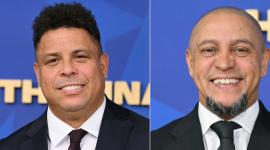 Ronaldo Nazario y Roberto Carlos en su llegada a la final del Mundial 2026.