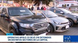 La Policía ejecutó operativos en varios sectores de Quito que dejo 216 personas detenidas, además se hallaron vehículos y motos reportados como robados. Un reportaje de Pablo Guerra