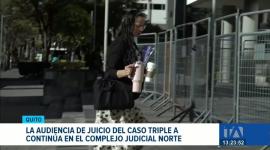 En el Complejo Judicial Norte de Quito se reinstala la diligencia judicial. La Fiscalía y la defensa técnica avanzan en la evacuación de pruebas y testimonios. Un reporte de Gustavo Jaramillo