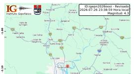 Un temblor se registró en la provincia de Guayas la noche del domingo 27 de julio de 2026.