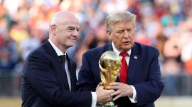 El presidente de la FIFA, Gianni Infantino y el presidente de EE.UU., Donald Trump en la final del Mundial 2026.
