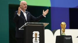 Gianni Infantino, presidente de la FIFA, en un discurso en el Mundial 2026.