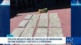 Tareas de inteligencia lideradas por la Policía Nacional permitieron ubicar una bodega en el sur de Quito con más 100 kilos de droga. Un reportaje de Brigette Mancheno