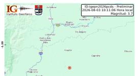 El movimiento telúrico ocurrió a poca profundidad y tuvo su epicentro a 39,27 kilómetros de Puyo