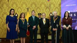 El presidente Daniel Noboa entregó el Premio Nacional Eugenio Espejo.