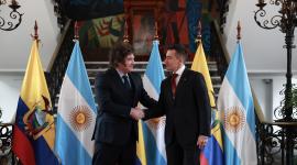 Daniel Noboa y Javier Milei se reunieron en el Palacio de Carondelet.