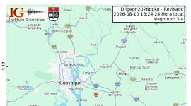 Un sismo de 3.4 de magnitud se registró en la Costa de Ecuador la tarde de este lunes.