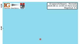 Sismo frente a las costas de Ecuador este martes 11 de agosto del 2026.