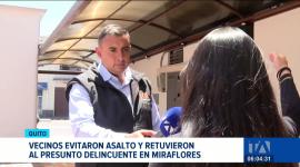 La pronta intervención de comerciantes y residentes en el sector de Miraflores impidió el robo y permitió la entrega del sospechoso a las autoridades. Un reportaje de Gustavo Jaramillo