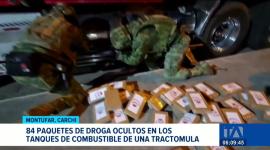 Operaciones de las FF. AA. y la Policía Nacional interceptaron un cargamento de sustancias dentro de una tractomula en Carchi. Un reportaje de Jairo Jácome