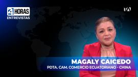 Magaly Caicedo, presidenta de la Cámara de Comercio Ecuatoriano- China señala que es muy importante la visita del presidente Daniel Noboa a China porque se puede hacer un seguimiento de cómo el país avanza con el Tratado de Libre Comercio (TLC).