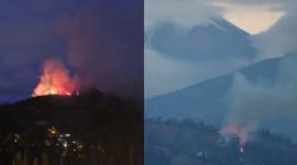 Videos registran incendio forestal en las faldas del Ilaló, en Guangopolo, al oriente de Quito.