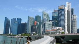 Foto panorámica del distrito financiero de Singapur.