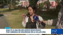 Cámaras de video captaron el momento en el que una pareja asalta a una mujer en el sector de la Villaflora. La evidencia fue entregada a la Policía. Un reportaje de Gustavo Jaramillo