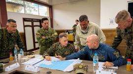 El ministro de defensa, Gian Carlo Loffredo, se reunió con autoridades de defensa de Colombia y Estados Unidos