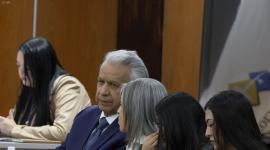 El expresidente Lenín Moreno en la audiencia donde se conocerá la sentencia en el caso Sinohydro.