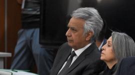 Lenín Moreno y su esposa estuvieron presentes durante la audiencia de juicio del caso Sinohydro, para escuchar la sentencia.