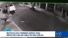 El conductor impactó contra el cable tendido en plena calle, resultando con heridas en el rostro y las manos que le impiden trabajar. Un reportaje de Gustavo Jaramillo