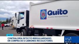 El examen especial de Contraloría determinó anomalías en el proceso de adquisición de seis camiones recolectores de basura en Quito. Un reportaje de Brigette Mancheno