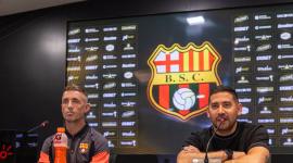 Damián Díaz, el volante argentino de Barcelona, en la rueda de prensa de este 1 de septiembre.