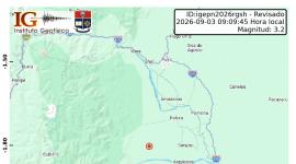 Un temblor se registró en Pastaza este jueves 3 de septiembre de 2026.