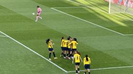 La selección femenina de Ecuador festeja el gol ante Ghana en el Mundial Femenino Sub-20.