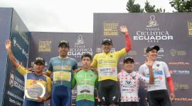 El podio de la Vuelta a Ecuador este miércoles 9 de septiembre