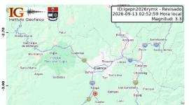 El epicentro del sismo, registradi este 13 de septiembre, ocurrió a 16.22 kilómetros de Cuenca