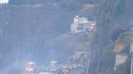 Imagen panóramica del flujo vehícular en la av. Velasco Ibarra, en el sector de La Vicentina.