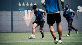 Un entrenamiento de Liga de Quito en su complejo deportivo