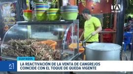 Negocios adelantan sus cierres para cumplir la medida restrictiva, lo que impacta las altas expectativas de venta de los comerciantes ante el fin de la veda del cangrejo. Un reportaje de Camila Guevara