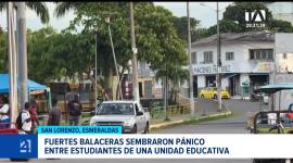 Enfrentamientos armados en las últimas horas provocaron zozobra en el cantón esmeraldeño, obligando al resguardo de estudiantes. Un reportaje de Gregory Rosero