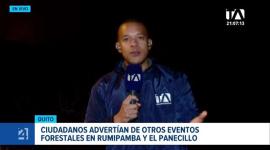Equipos de socorro concentran los trabajos en las zonas altas de la montaña para evitar la propagación de las llamas en el norte de Quito. Un reportaje de Juan Miguel Rodríguez