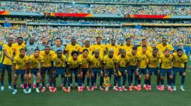 Foto grupal de la Selección de Ecuador previo a un partido del Mundial 2026.