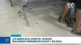 Existen problemas de limpieza en algunas áreas del hospital del IESS Teodoro Maldonado Carbo. Basura desbordada y baños deteriorados persisten en espacios utilizados por pacientes. Un reportaje de Paula Kuhn