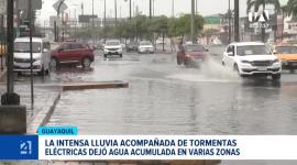 Al menos 18 sectores de Guayaquil resultaron afectados por las intensas precipitaciones que coincidieron con un aguaje que elevó la marea a 4.54 metros, lo que ralentizó el desahogo del sistema de alcantarillado en varios puntos de la ciudad.  Un reportaje de Camila Guevara