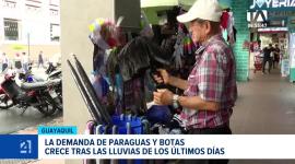 Comerciantes reportan un incremento en la venta de paraguas, impermeables y botas de caucho impulsado por el inicio de las constantes precipitaciones en la ciudad. Un reportaje de Camila Guevara