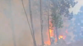 Fuerte incendio forestal se registra en Biblián, provincia de Cañar, la tarde de este martes 29 de septiembre de 2026.