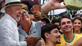 Presidente de Brasil, Luiz Inácio Lula da Silva (izquierda) y el candidato presidencial Flavio Bolsonaro (derecha), durante mitines políticos.