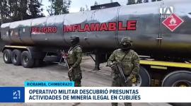 La intervención de las Fuerzas Armadas dejó ocho personas aprehendidas e incautación de maquinaria pesada que operaba sin permisos. Un reportaje de Mercedes Chavez